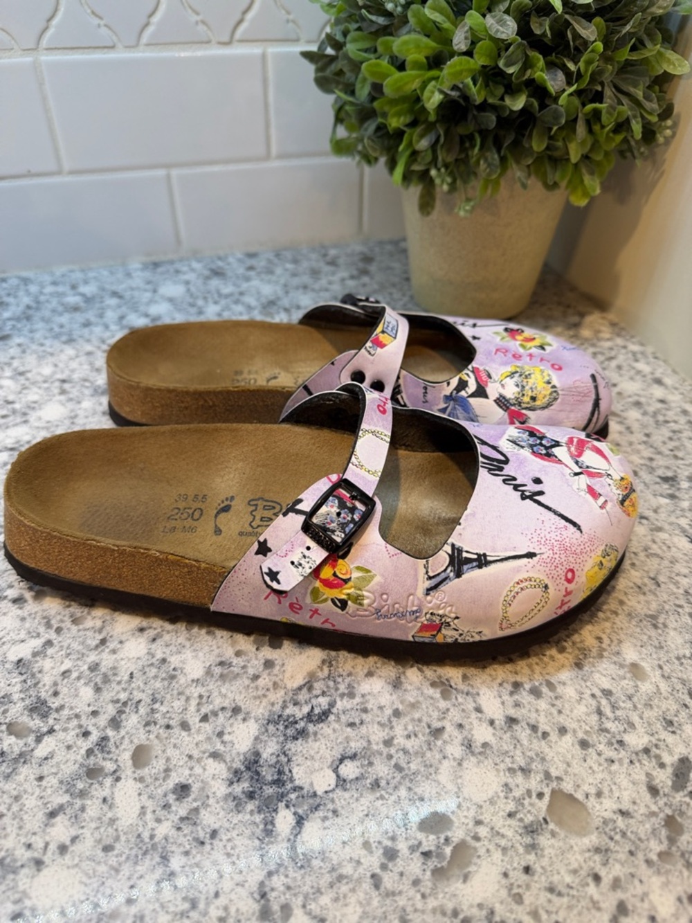 Birkenstock Birki's "Retro" Mules Clogs Purple Women's EUR 39 or 8